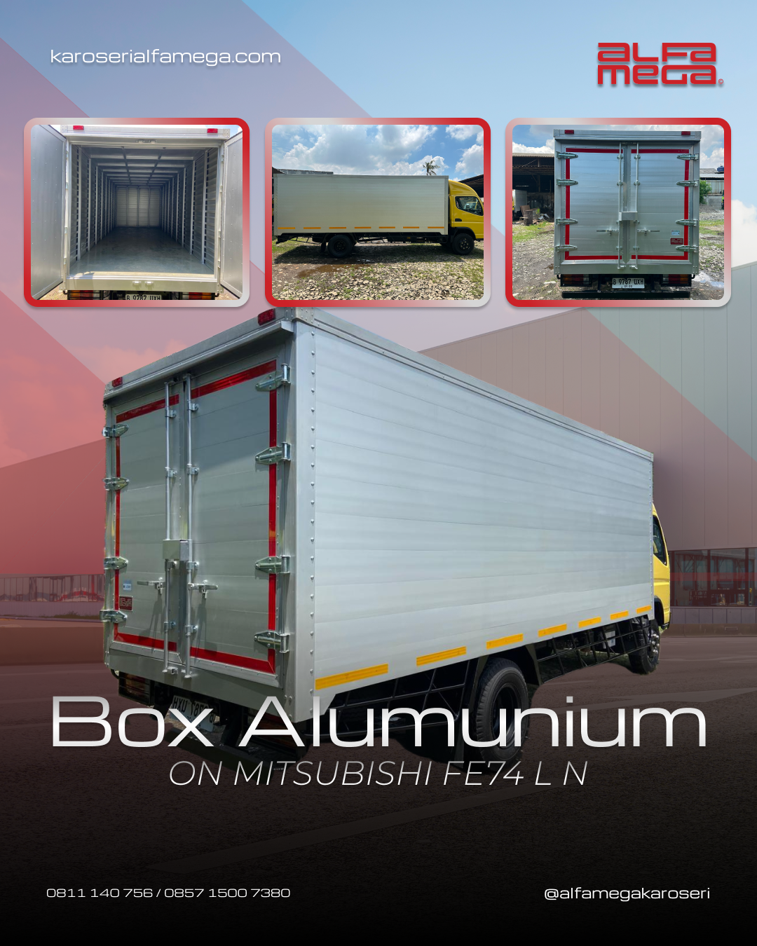 Box aluminium AME tampak belakang
