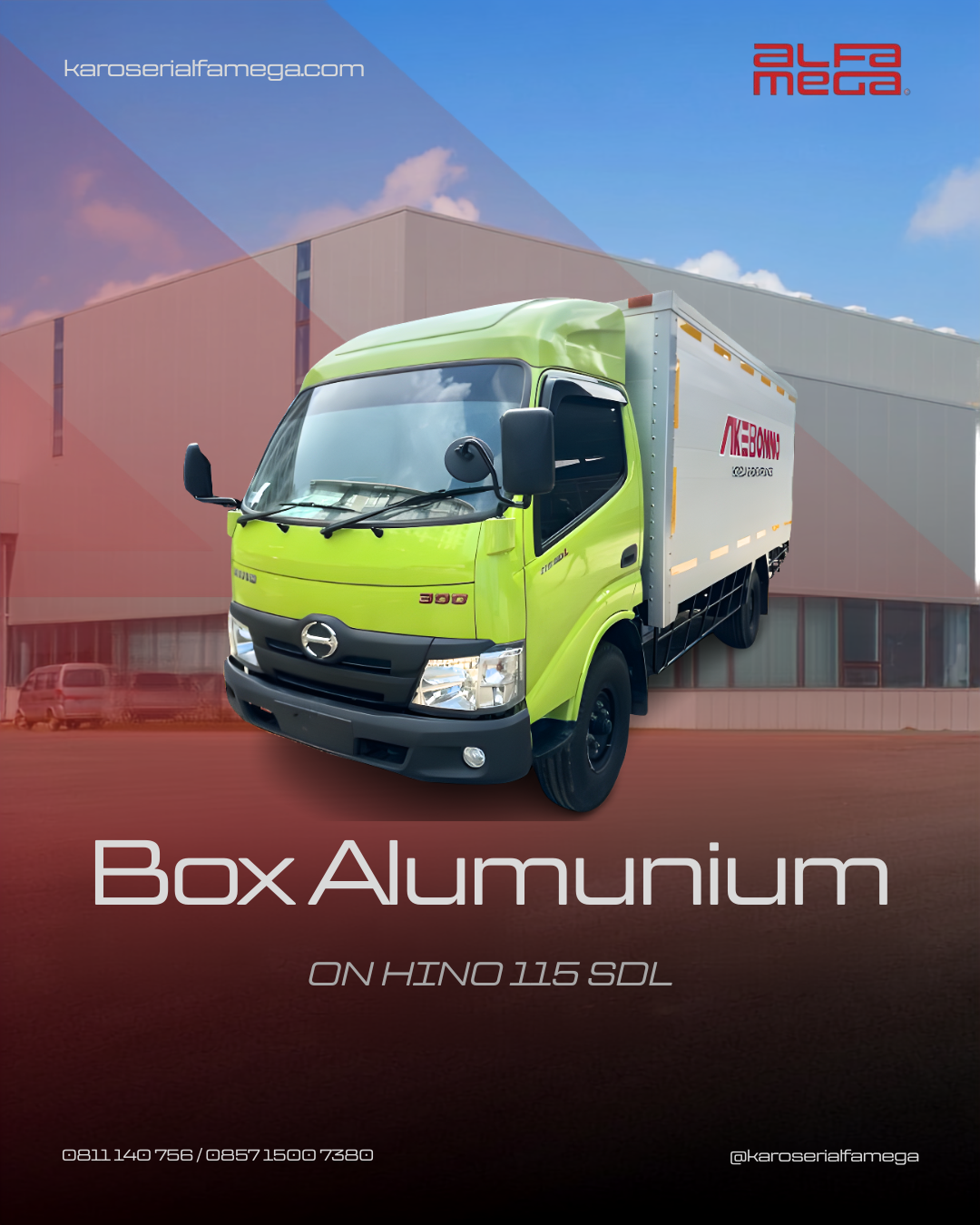 Galeri box aluminium AME sudut belakang