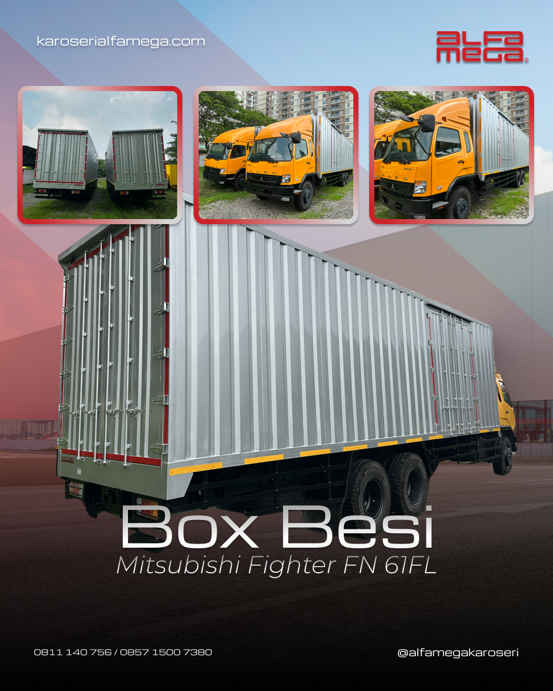 Box aluminium AME tampak belakang